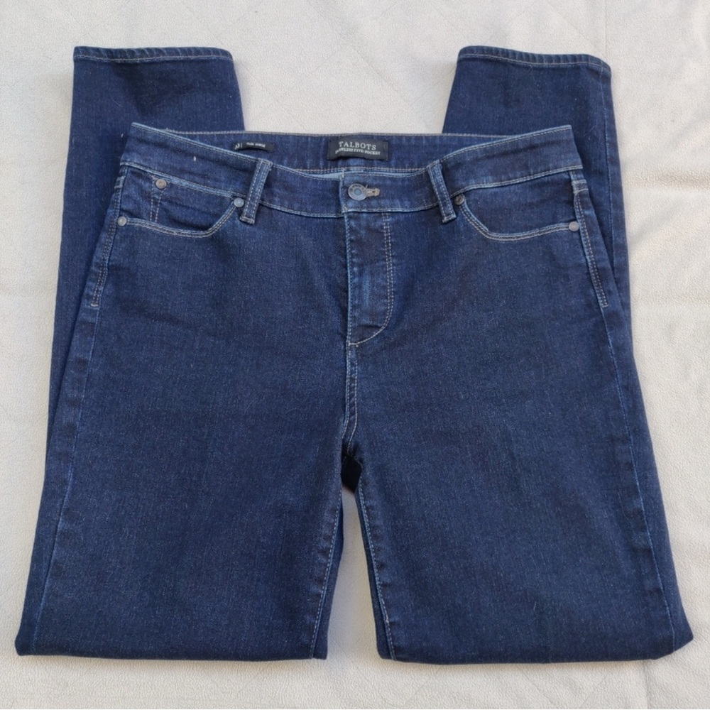 Talbots Flawless Slim Ankle Jeans - Dark Blue